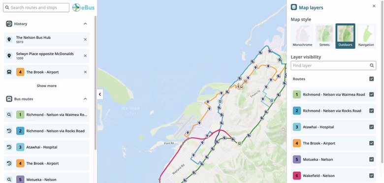 Network map redrawn from the updated GTFS feed